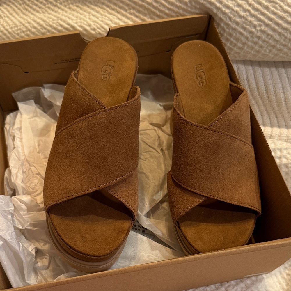 UGG Women's Brown Suede Clogs
